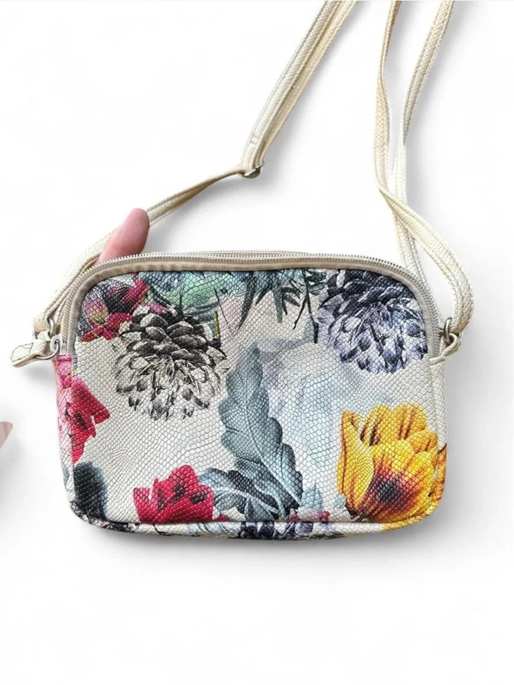 Multi-Color Floral Crossbody Bag by